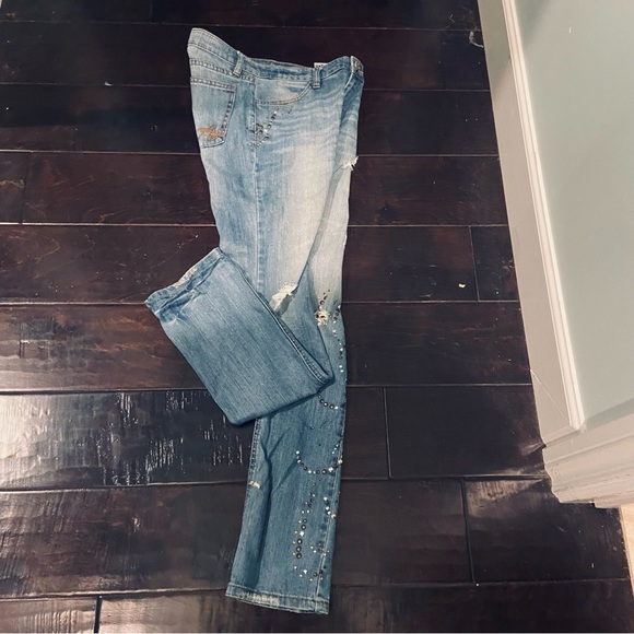 Sexy unique ABS Allen Schwartz Luxury Collection embellished jeans - Picture 5 of 16